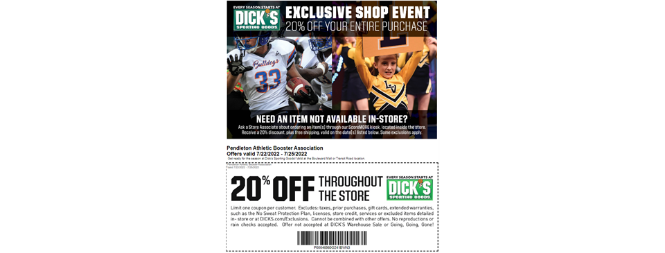 Dick's 20% Off Savings Days!