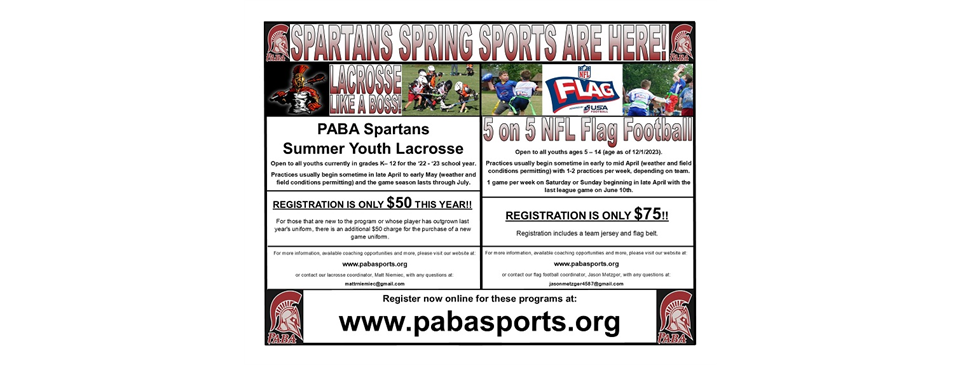 PABA Spring Sports 