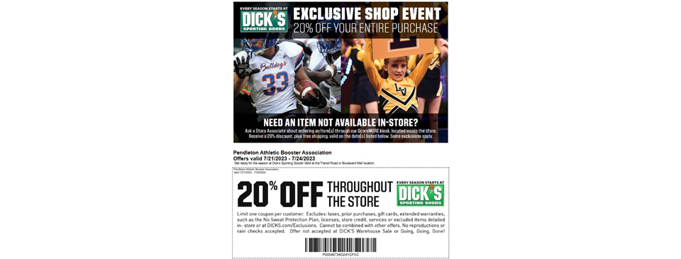 Dick's 20% Off Savings Days!